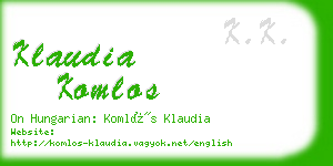 klaudia komlos business card